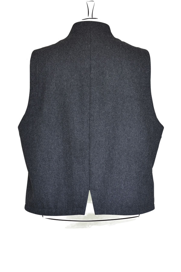 Weste Tullio aus Steinschafwolle und Loden  Detail 02
