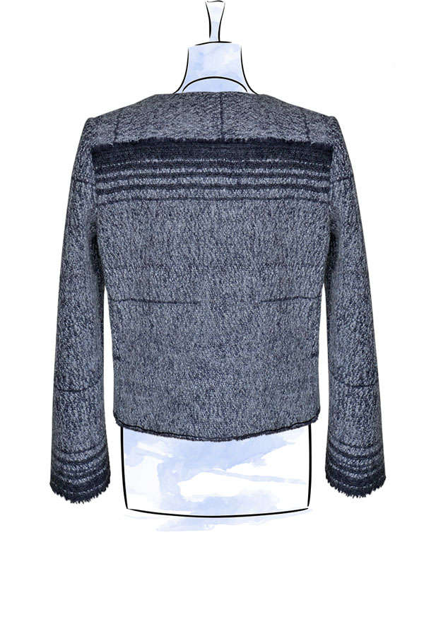 Kurze Jacke Ella aus gewalkten Wollstoff  Detail 02