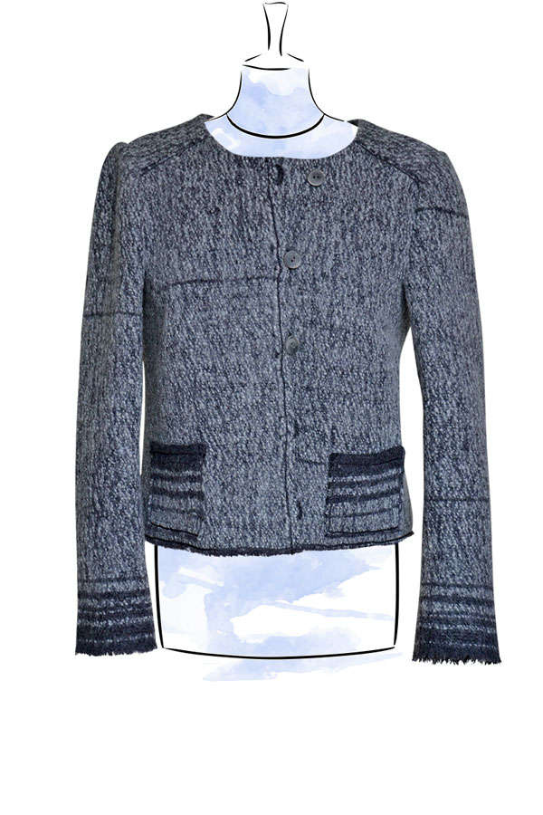 Kurze Jacke Ella aus gewalkten Wollstoff Detail 01