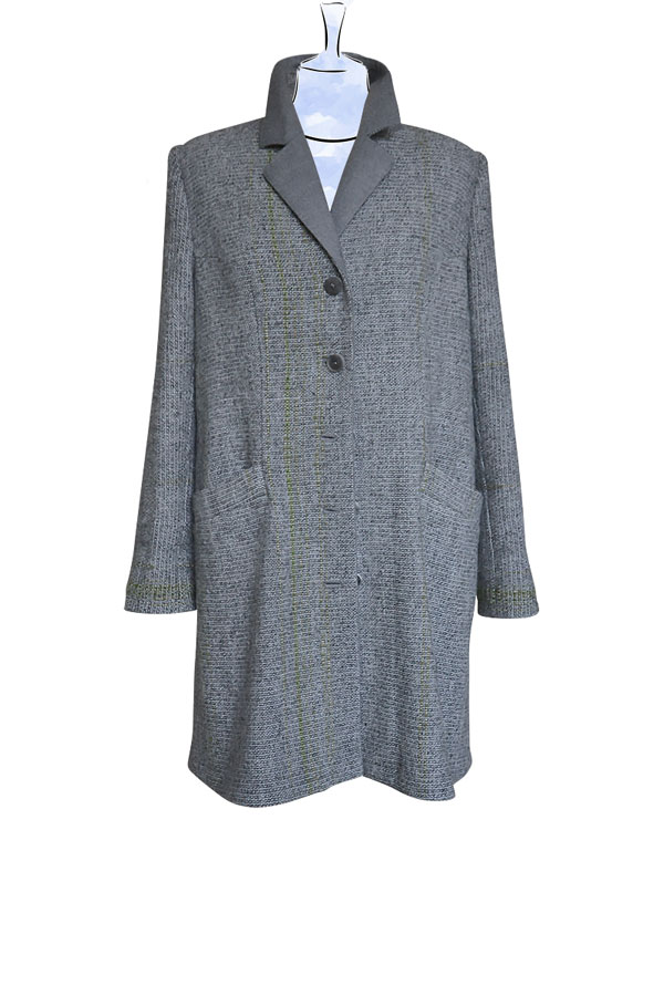 Kurzer Wollmantel Gabriella mit Flanell Revers Detail 01