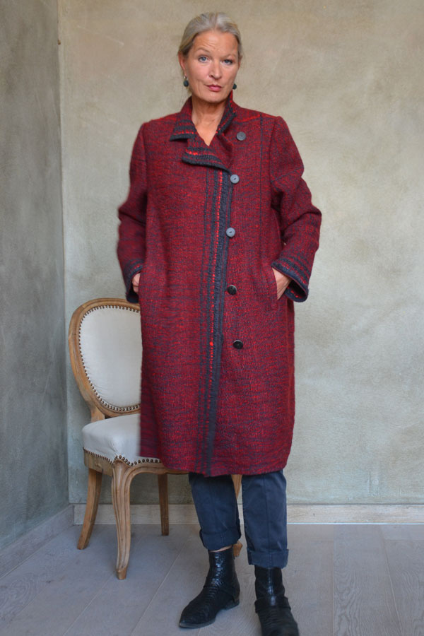 Doppelreihiger Wollmantel Alice knielang  Detail 02