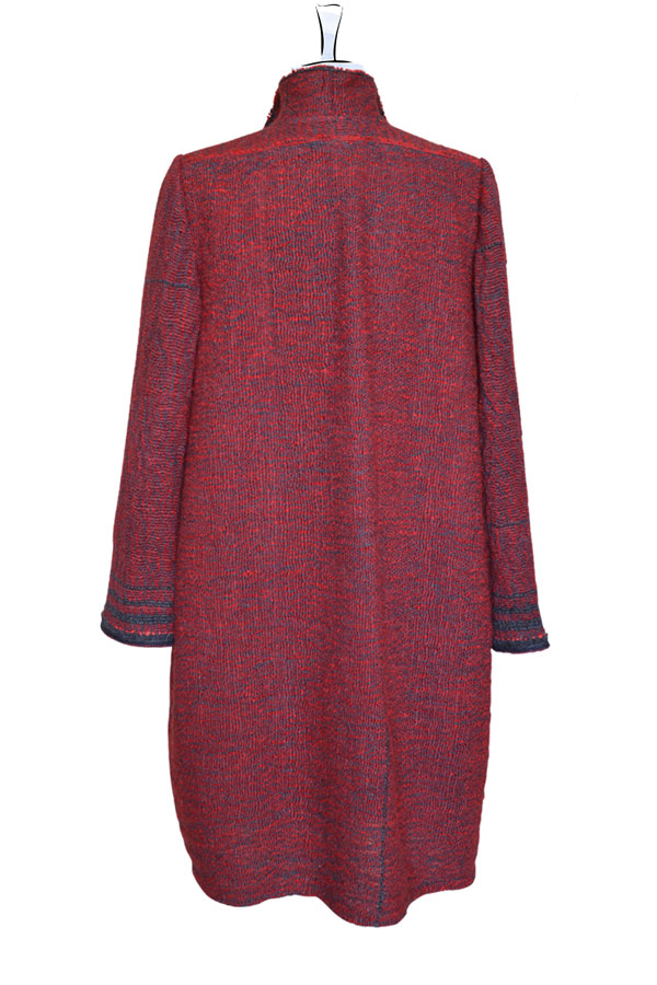 Doppelreihiger Wollmantel Alice knielang Detail 01