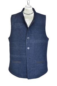 Herren Weste Luca Wolle/Flanell, dunkelblau // Front