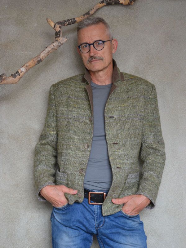 Herrenjacke Francesco aus Wolle mit Flanell-Revers
